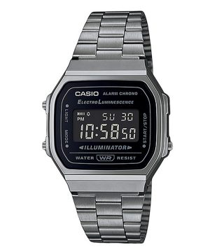 Casio Vintage digitalt armband i rostfritt stål svart urtavla Quartz A168WGG-1B unisexklocka