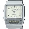 Casio Vintage Analog Digital Dual Time Armband av rostfritt stål Vit Urtavla Quartz AQ-800E-7A2 unisexklocka