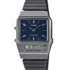 Casio Vintage Analog Digital Dual Time Armband i rostfritt stål Blue Dial Quartz AQ-800EB-2A unisexklocka