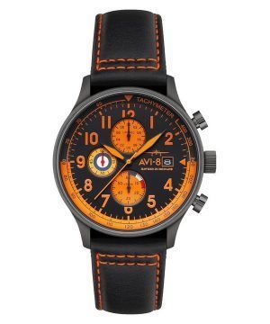 AVI-8 Hawker Hurricane Classic Chronograph Noire Läderrem Svart Urtavla AV-4011-0R Herrklocka