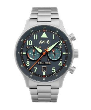 AVI-8 Hawker Hurricane Carey Dual Time Gutersloh rostfritt stål Blue Dial AV-4088-22 herrklocka