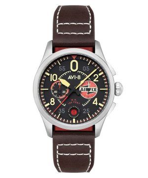 AVI-8 Spitfire Lock Chronograph Airfix Edition Raven Black Dial Quartz AV-4089-09 Herrklocka