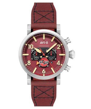 AVI-8 Dambuster Gibson Dual Time Chronograph Airfix Edition Hazard Red Dial AV-4107-04 herrklocka