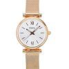 Fossil Carlie Rose Gold Tone Rostfritt stål Silver Urtavla Quartz ES5314SET Damklocka med presentset