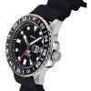 Fossilblå GMT Silikonrem Svart Urtavla Quartz FS6036 100M Herrklocka