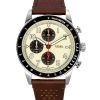 Fossil Sport Tourer Chronograph Brunt läderband Cream Urtavla Quartz FS6042 Herrklocka