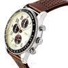 Fossil Sport Tourer Chronograph Brunt läderband Cream Urtavla Quartz FS6042 Herrklocka