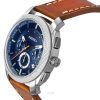 Fossil Machine Chronograph Läderrem Blue Dial Quartz FS6059 Herrklocka