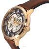 Fossil Townsman Läderrem Brun Skeleton Dial Automatisk ME3259 herrklocka