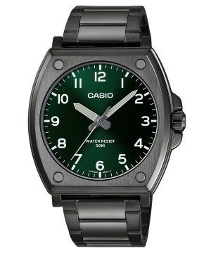 Casio Standard Analog Svart Jon Pläterad Rostfritt Stål Grön Urtavla Quartz MTP-E730B-3AV Herrklocka