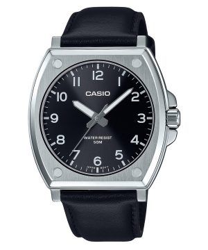 Casio Standard Analog Läderrem Svart Urtavla Quartz MTP-E730L-1AV herrklocka