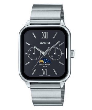 Casio Standard Analog Månfas Rostfritt stål Svart Urtavla Quartz MTP-M305D-1A2V Herrklocka