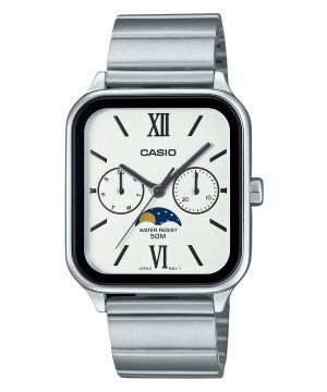 Casio Standard Analog Månfas Rostfritt Stål Vit Urtavla Quartz MTP-M305D-7A2V Herrklocka