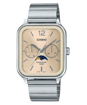 Casio Standard Analog Månfas Rostfritt stål Champagneurtavla Quartz MTP-M305D-9AV Herrklocka