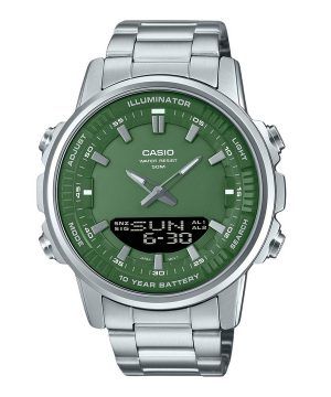 Casio Analog Digital Rostfritt Stål Grön Urtavla Quartz AMW-880D-3AV herrklocka