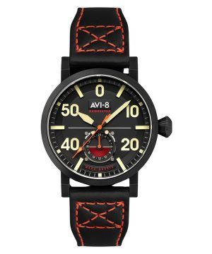 AVI-8 Dambuster Chadwick Meca-Quartz Coal Black Läderrem Black Dial AV-4113-03 Herrklocka