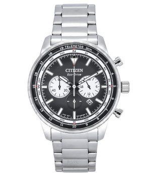 Citizen Eco-Drive kronograf rostfritt stål svart urtavla CA4500-91E 100M herrklocka