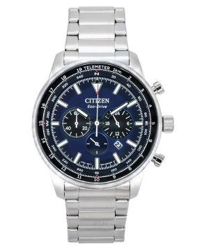 Citizen Eco-Drive kronograf rostfritt stål blå urtavla CA4500-91L 100M herrklocka