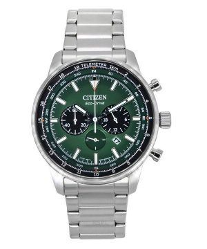 Citizen Eco-Drive kronograf rostfritt stål grön urtavla CA4500-91X 100M herrklocka