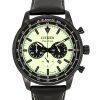 Citizen Eco-Drive Chronograph Läderrem Full Luminous Green Dial CA4505-21X 100M herrklocka