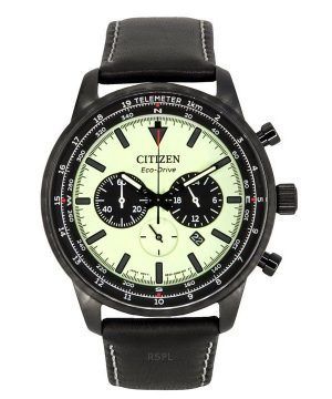 Citizen Eco-Drive Chronograph Läderrem Full Luminous Green Dial CA4505-21X 100M herrklocka