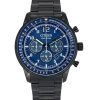 Citizen Eco-Drive Chronograph Black Ion Rostfritt stål Blue Dial CA4505-80L 100M herrklocka