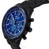 Citizen Eco-Drive Chronograph Black Ion Rostfritt stål Blue Dial CA4505-80L 100M herrklocka