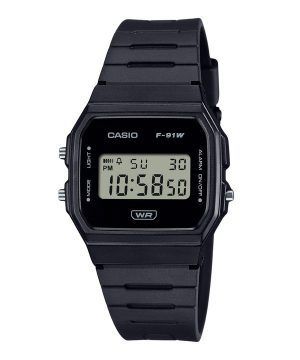 Casio POP Digital Black Bio Based Resin Strap Quartz F-91WB-1A unisexklocka