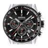 Festina tidlös kronograf rostfritt stål svart urtavla Quartz F20560-6 100M herrklocka