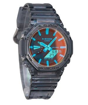 Casio G-Shock Analog Digital Transparent Resin Armband Flerfärgad Urtavla Quartz GA-2100TLS-8A 200M Herrklocka