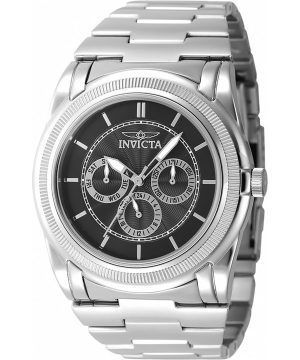 Invicta Slim GMT Rostfritt stål Gunmetal Urtavla Quartz 46258 Herrklocka