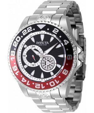 Invicta Pro Diver Rostfritt stål Svart Urtavla Svart Och Röd Coke Bezel Automatisk Dykare 47302 300M Herrklocka