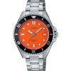 Casio Standard Analog Rostfritt Stål Orange Urtavla Quartz MDV-10D-4A1V Herrklocka