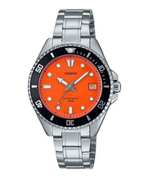 Casio Standard Analog Rostfritt Stål Orange Urtavla Quartz MDV-10D-4A1V Herrklocka