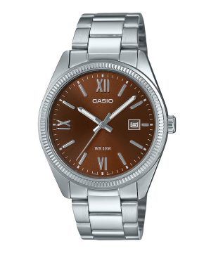 Casio Standard Analog Jon Pläterad Rostfritt Stål Brun Urtavla Quartz MTP-1302DD-5AV Herrklocka