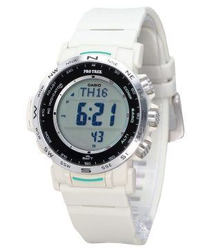 Casio ProTrek Climber Line Digital Vit Bio Based Resin Strap Tough Solar PRW-35-7 100M herrklocka