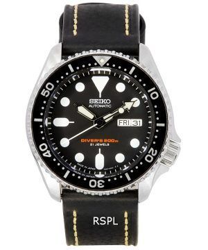 Seiko Automatic Diver's Ratio Black Leather SKX007J1-LS2 200M Herrklocka