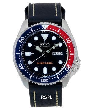 Seiko Automatic Diver's Ratio Black Leather SKX009K1-LS2 200M Herrklocka