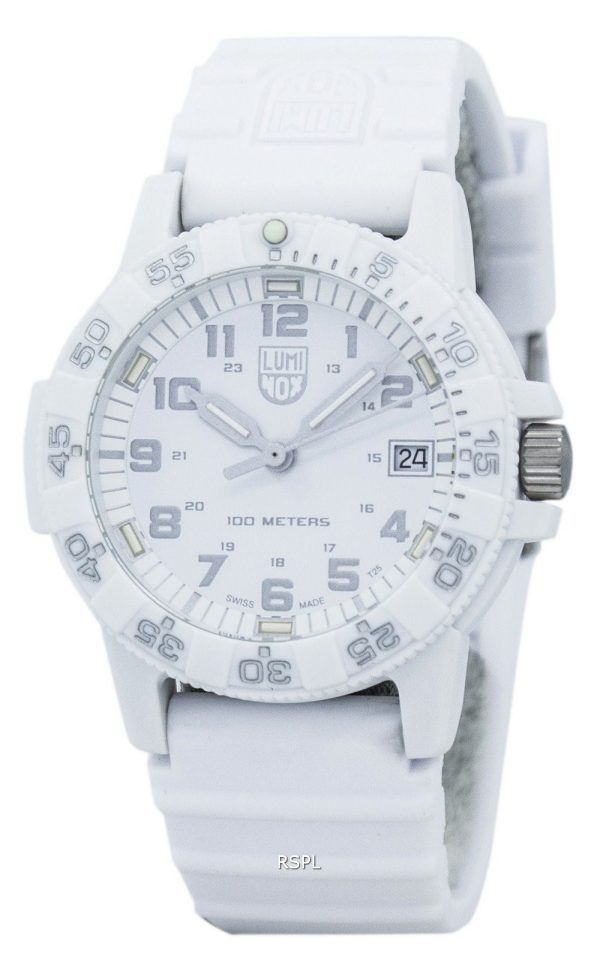 Luminox läderbaksida havet Turtle 0300-serien Quartz XS.0307.WO mäns Watch