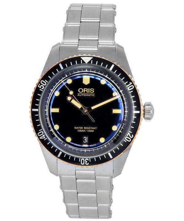 Oris Divers Sixty Five rostfritt stål svart urtavla Automatisk 01 733 7707 4354-07 8 20 18 100M herrklocka