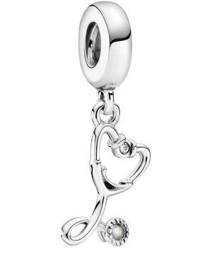 Pandora Stetoskop Heart Dangle Charm 799072C01 för kvinnor