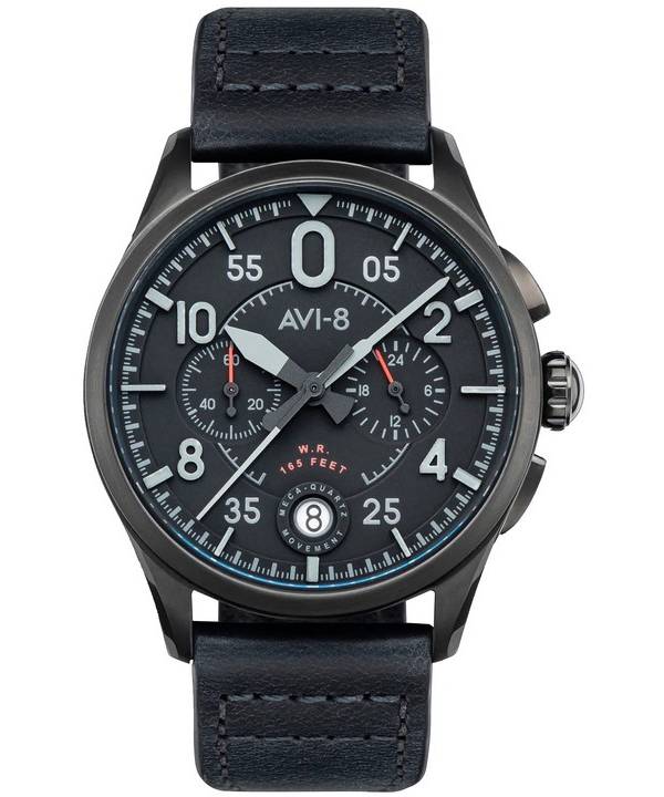 AVI-8 Spitfire Lock Chronograph Slate Black Quartz AV-4089-03 Herrklocka