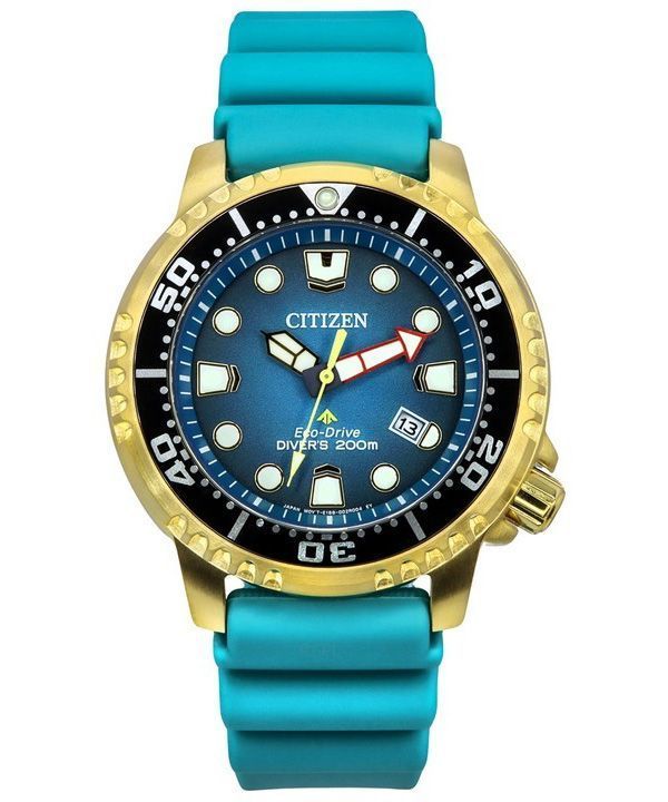 Citizen Promaster Dive Polyuretan Strap Turquoise Dial Eco-Drive Diver's BN0162-02X 200m herrklocka