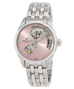 Hamilton Jazzmaster Rostfritt stål Rosa Open Heart Urtavla Automatisk H32215170 Damklocka