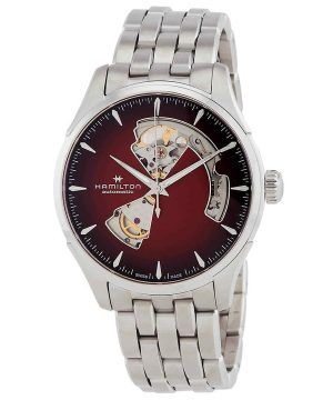 Hamilton Jazzmaster Rostfritt stål Burgundy Open Heart Urtavla Automatisk H32675170 Herrklocka