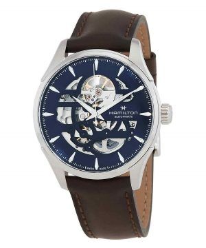 Hamilton Jazzmaster Skeleton Läderrem Blå Urtavla Automatisk H42535541 Herrklocka