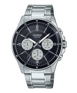 Casio Standard Analog Jon Pläterad Rostfritt Stål Svart Urtavla Quartz MTP-1374D-1A3V Herrklocka