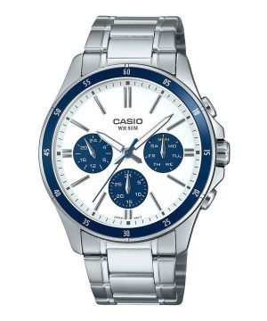 Casio Standard Analog Jon Pläterad Rostfritt stål Vit Urtavla Quartz MTP-1374D-7A2V Herrklocka