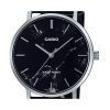 Casio Standard Analog Svart Läderrem Marmorinspirerad Svart Urtavla Quartz MTP-VT01LM-1A Herrklocka