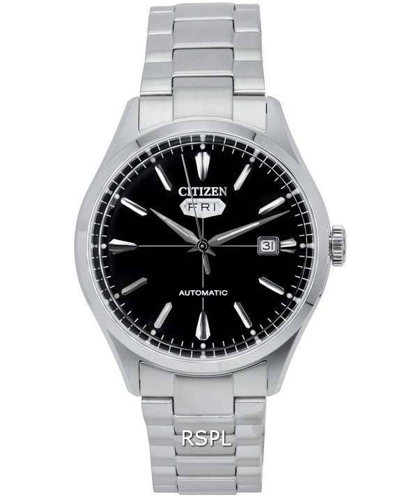 Citizen C7-serien rostfritt stål svart urtavla automatisk NH8391-51E herrklocka